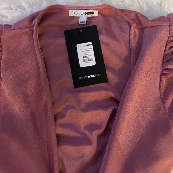 Pink Fashion Nova Long Sleeve Cutout Flirty Mini Dress - Picture 4 of 5